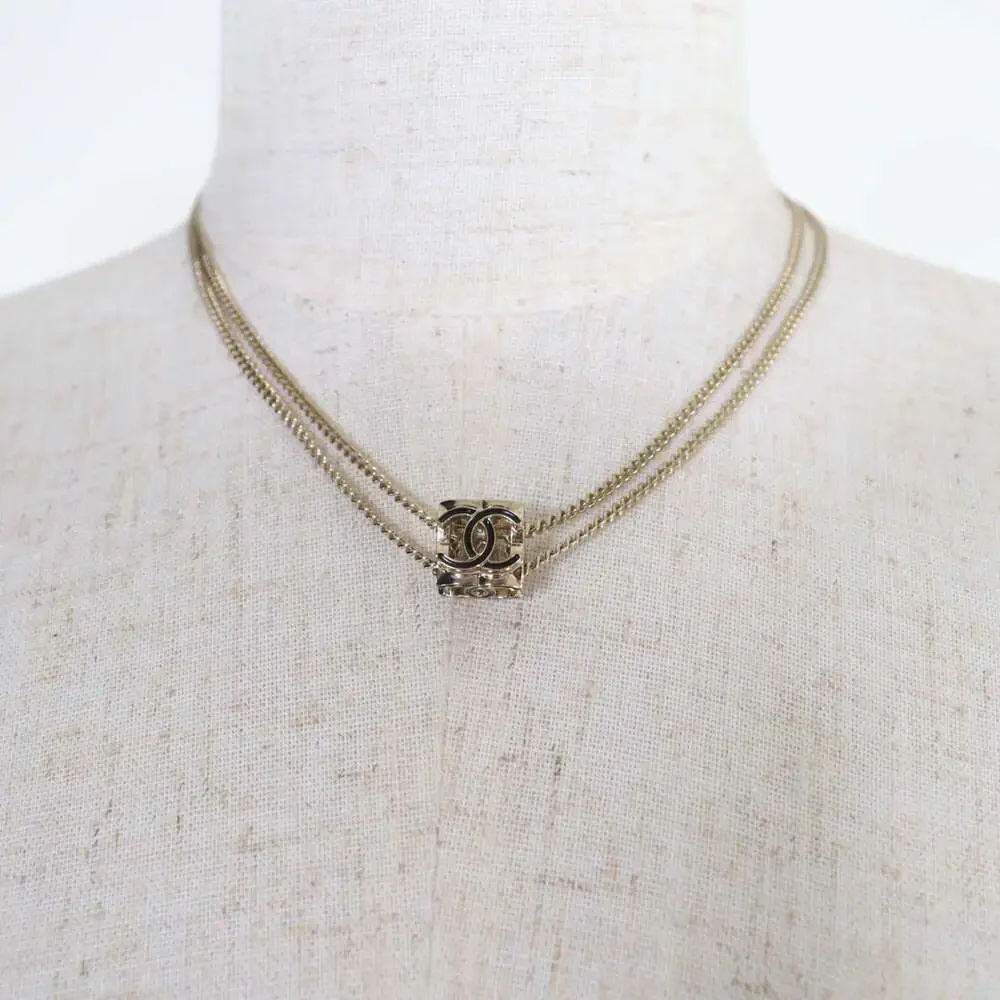 Chanel Cc Logo Pendant Necklace Metal #250090C12B